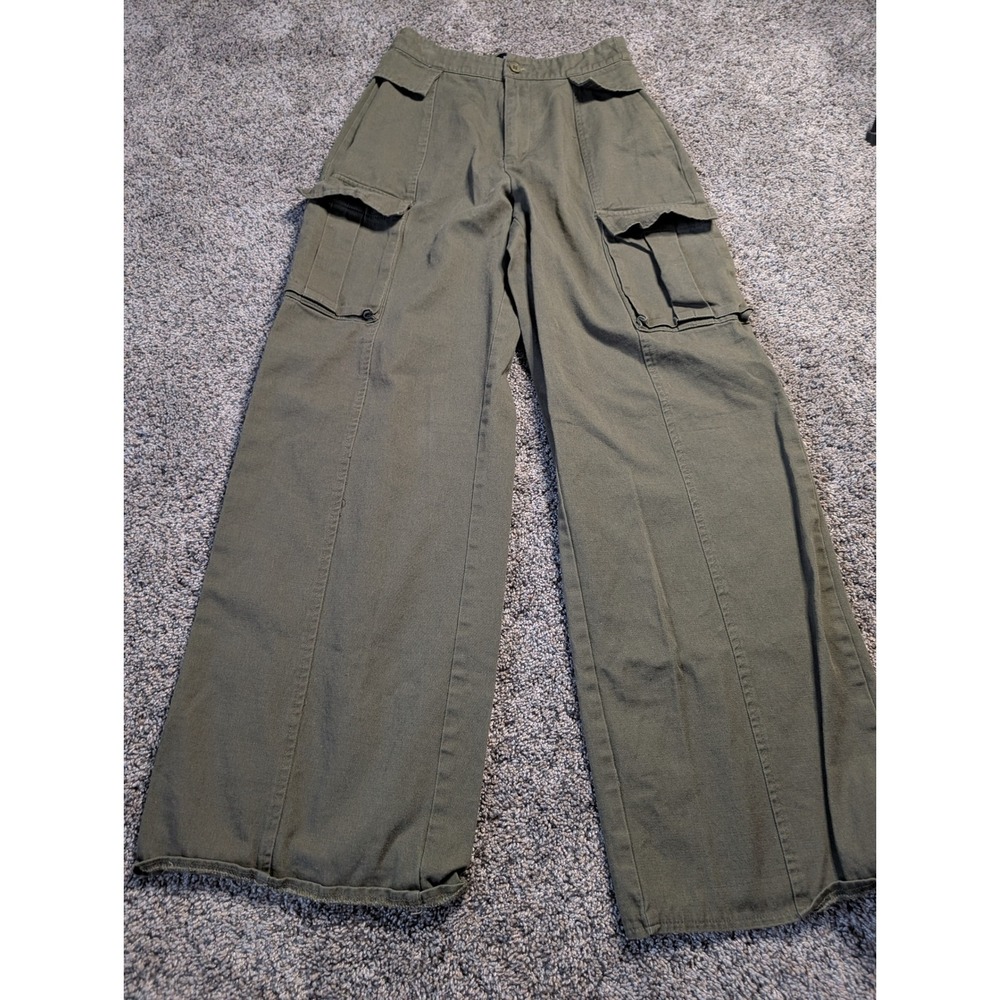 Missguided Olive Green Cargo Wide-Leg Pants